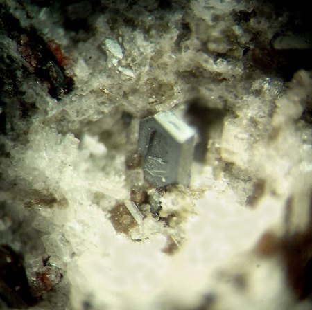 _Hämatit x_Hypersthen xx_auf Andesit_BB 4 mm_Vulkanismus d. Kaskadengeb._Summit Rock_Klamath Co._Oregon_USA_Peter.jpg