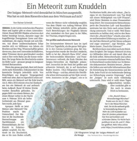 Meteorit aus dem Frankenwald